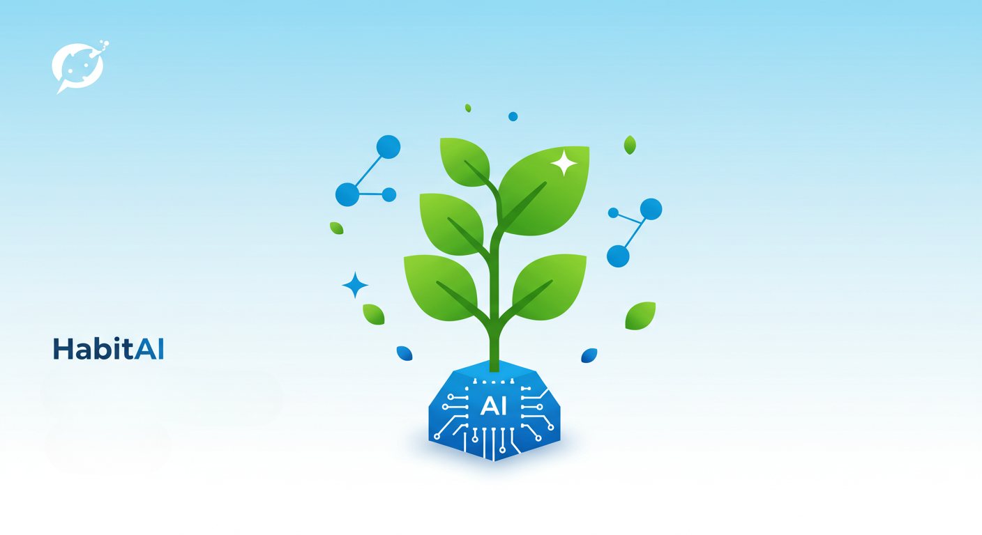 HabitAI dashboard preview with an AI generated plant image